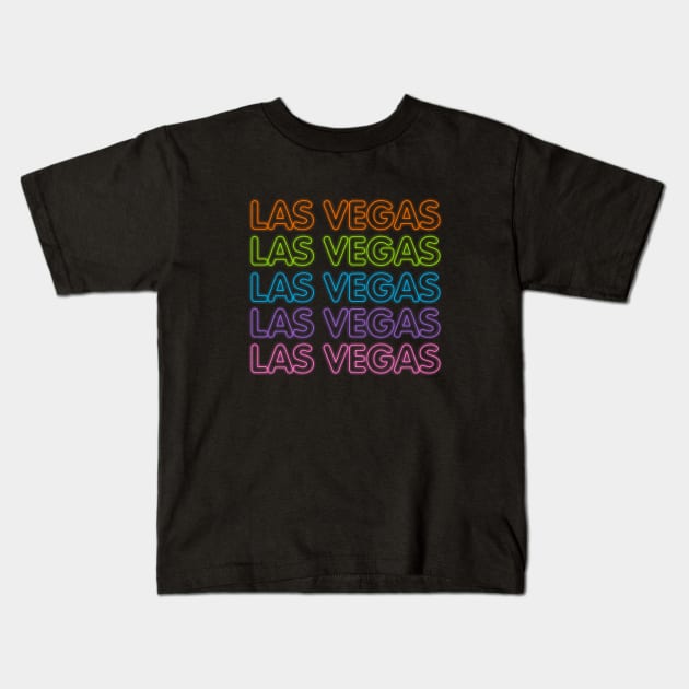 Las Vegas Neon Lights Kids T-Shirt by Dale Preston Design